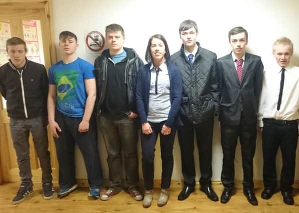 Engineering students from Ballymena Skills who took part in a recent mock interview day exercise, helping them prepare for the possibility of potential employment. Included is Helen McCormack, from JB Door Systems, who helped conduct the interviews.