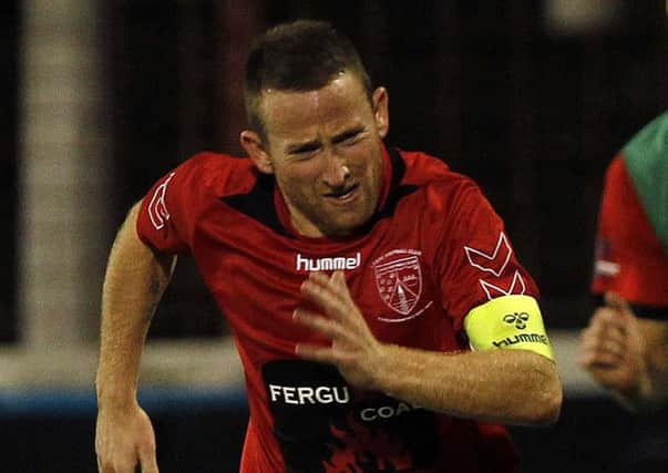 Larne's Paul Maguire scored the only goal of the game at Armagh City. Photo: Pacemaker