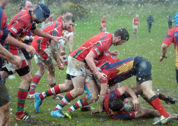 Action from Ballyclare RFC and Larne RFC. INNT 15-207-AM