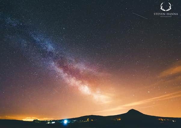 This impressive picture of Slemish and the Milky way was taken by local photographer Steven Hanna. 
Visit his site at  www.stevenhanna.co.uk 
If you love taking pictures and want to share then send images to news@ballymenatimes,com
