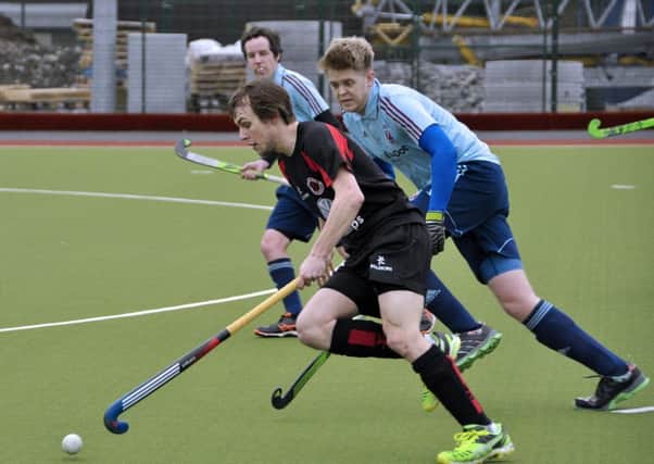 Action from the match between South Antrim and Belfast Harlequins US1116-421PM Pic by Paul Murphy