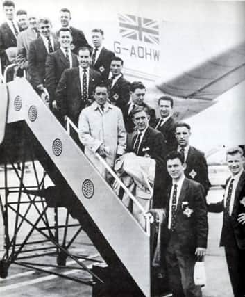 The 1958 Northern Ireland squad head off to Sweden.