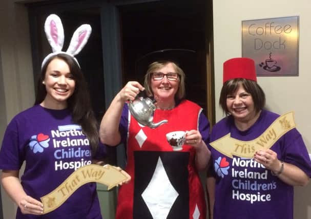 Amy Bennington, Diane Cherry and Vivien Jess are getting ready for The Mad Hatters Tea Party on Saturday 7th May in Ballydown Presbyterian Church Hall to raise much needed funds for NI Childrens Hospice.