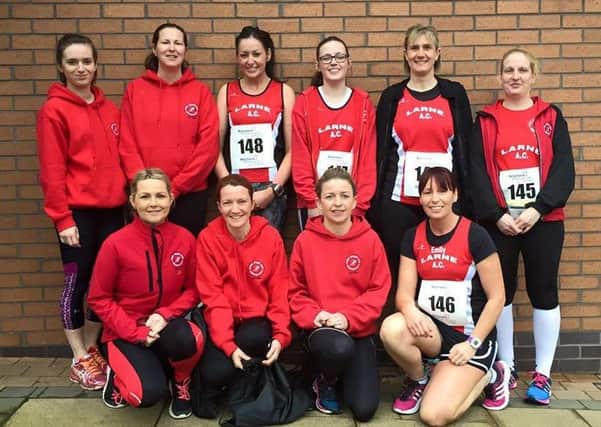 Larne Athletic Club runners at the Ballymena Belles five-mile road race. INLT 16-902-CON