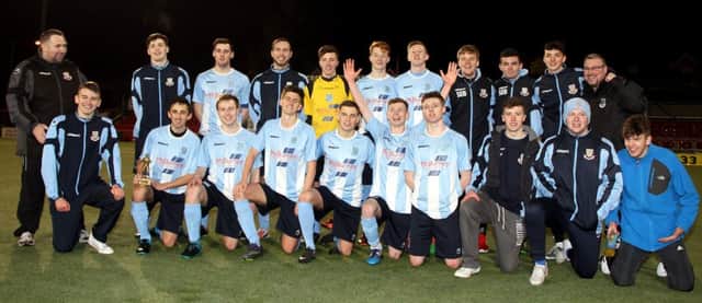 The Ballymena United under-19 squad who have reached the Harry Cavan Youth Cup final. Picture: Damian McKee.