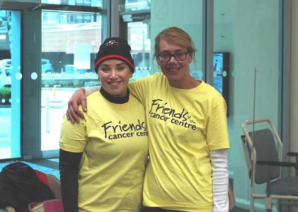 Sarah Mahon and Carolin Moore took part in a fundraising abseil for Friends of the Cancer Centre.  INCT 16-725-CON