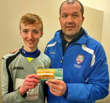 CFC Academy U14's keeper Matthew Whoriskey, Subway Man of the Match who had his best game of the season in the National League against Maiden City