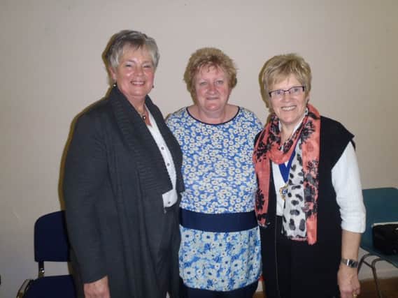 Ruth Wilson (Secretary) with Alison Macalary speaker and Elizabeth Gray (President).