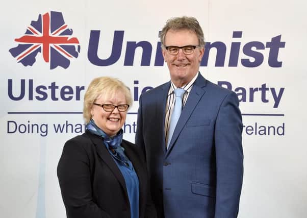 Lesley Carroll pictured with UUP leader Mike Nesbitt. Picture by  Press Eye.