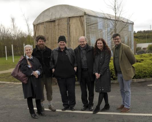 Pictured at the Public Art Seminar and Raising of the Barn at FE MCWilliam Gallery are Public Art Consultant Sally Williams, Artist Paddy Bloomer, Artist & Teacher Brian Connelly, Curator Declan McGonigle, Curator Dr Riann Coulter and Artist & Lecturer Philip Napier Â©Edward Byrne Photography INBL1616-231EB
