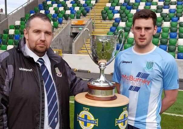 Ballymena United under-19 manager Clifford Adams and captain Kyle Crawford are hoping to get their hands on the Harry Cavan IFA Youth Cup for real on Wednesday night.