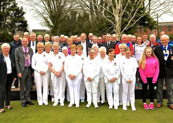 Players and guests from Portadown's outdoor bowls scene on show at the Pleasure Gardens.