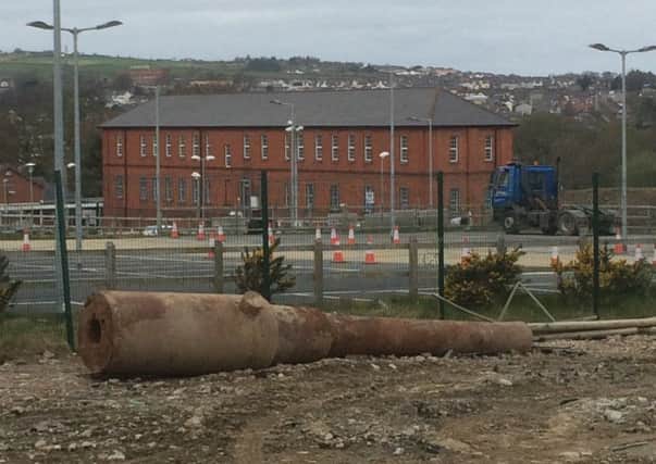 The large ship's gun or canon, recently unearthed at Ebrington
