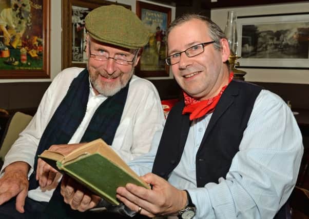 David Hume (right) pictured with Robert McKee at a previous event celebrating the life of the Bard of Ballycarry, James Orr. INLT 37-017-PSB