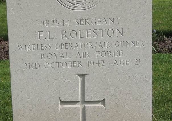 The headstone of Sergeant Frederick Livingston Roleston