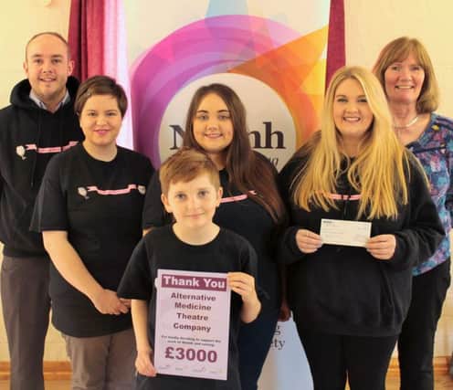 The Alternative Theatre Company presents a donation of Â£3000 to local mental health charity, Niamh raised via their 2015 production of Sleeping Beauty.