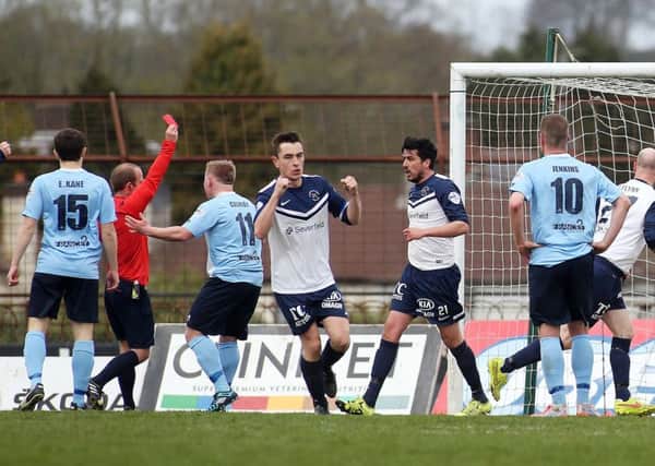 Ballymena United's defeat by Ballinamallard on Saturday dented the Sky Blues' hopes of finishing in seventh place. Picture: Press Eye.