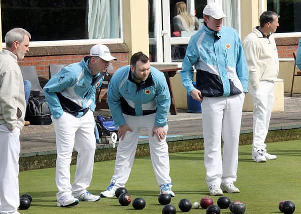 Ballymena bowlers keenly follow the patch of an incoming delivery against Ulster Transport. INBT 18-838H