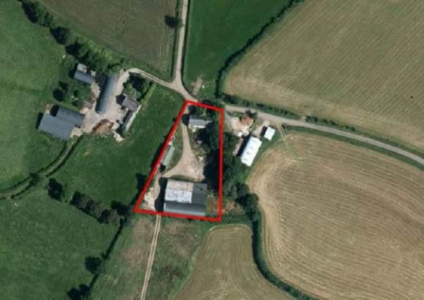 Aerial view of Sunnyside Road, Coagh where retrospective planning permission was granted for a slurry tank 35m from a home