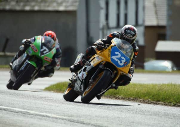 Michal Dokoupil, on the locally-based Rathkenny Track and Enduro Yamaha, leads Ryan Farquhar. Pictures: Roy Adams.