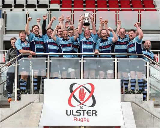 Team Captain John Waide, who had previously played in three finals, lifted the trophy to the delight of the large support who travelled down to the home of Ulster Rugby, at the Kingspan stadium. inbm18-16s