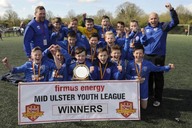 Firmus Energy Mid Ulster Youth League U13 Plate Final: Banbridge Rangers celebrate their over  Lurgan Celtic: Â©Paul Byrne Photography INBL1617-236PB