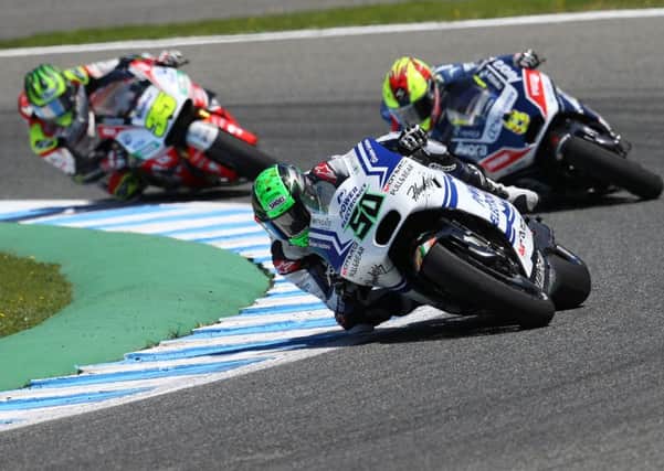 Eugene Laverty in action on his way to a ninth-placed finish in Sunday's MotoGP round at Jerez. Picture: Bonnie Lane.