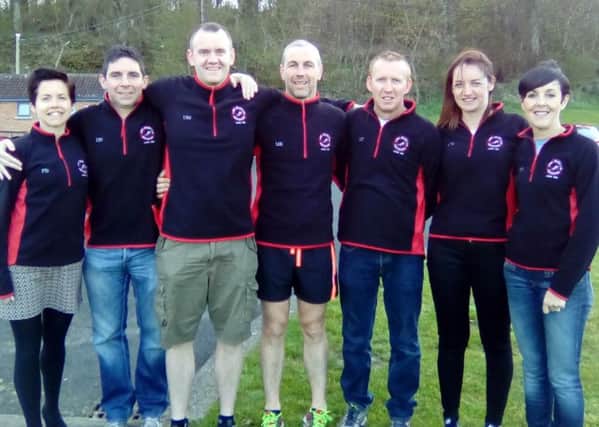 The Larne Athletic Club contingent which took part in Sunday's London Marathon. INLT 17-959-CON