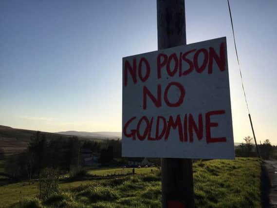 Anti Greencastle gold mine signs in the Sperrins