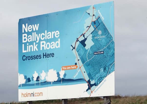 Plans for a Ballyclare relief road have been on hold since developer Holm NI went out of business.