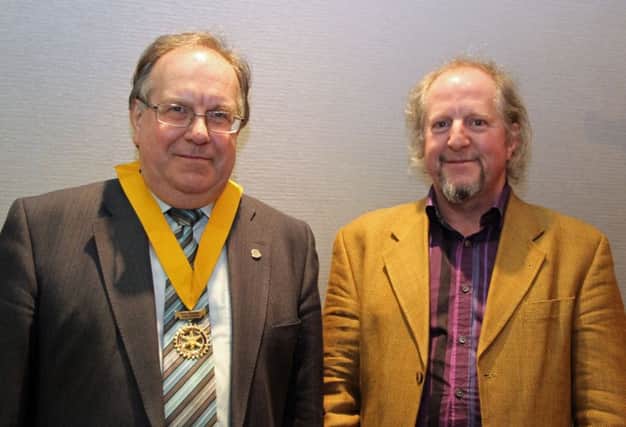 David Boyd, director of Beat Carnival, with Colin McCarthy, president elect of Carrickfergus Rotary Club. INCT 18-753-CON