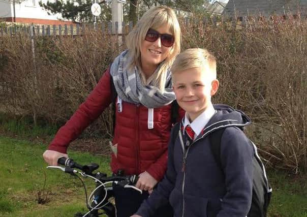 Mrs McCauley and her son Josh took part in The Big Pedal 2016.  INCT 18-725-CON