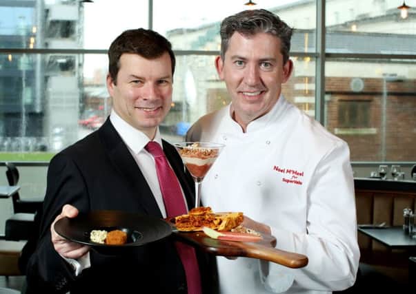 Nigel Maxwell from SuperValu with top, local chef Noel McMeel