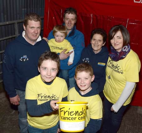 Members of the McMurray family including, Mrs Valarie McMurray, wife  of the Late Ivan McMurray, together with grandsons Harvey and Max and Oscar, sons Steven and Paul and daughter in-law Diane, organised a Tractor Run and Barbeque at their Family home at Blackbog Road outside Kinallen, in aid of Friends of the Cancer Centre. Â© Photo: Gary Gardiner.