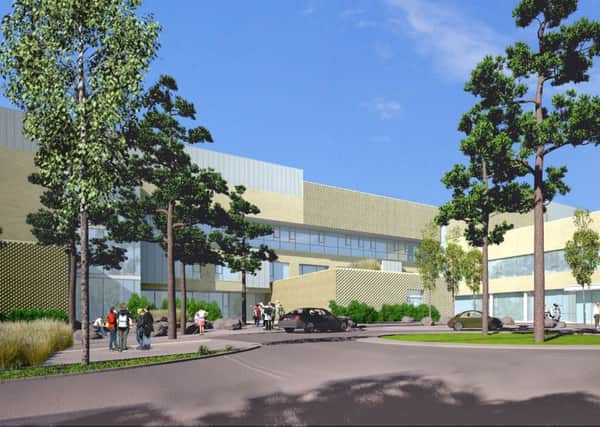 Artist's impression of how the forecourt of the new Radiotherapy Unit will look.