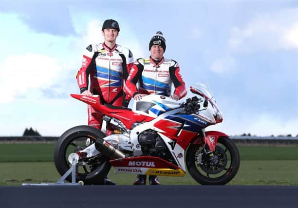 John McGuinness and Conor Cummins at Castle Combe.