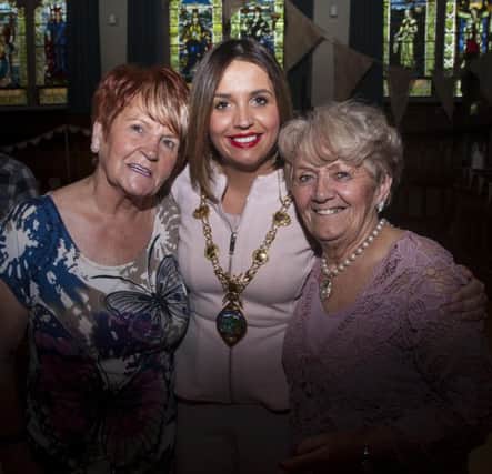 The Mayor, Councillor Elisha McCallion pictured at her last Vintage Tea Dance in the Guildhall on Wednesday afternoon with Margaret Duffy and Sylvia Bowstead.