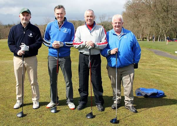 Gary Hood, Norman Reid, Gary Wilkins and Andy McKibben during the Bertie Gibson Memorial competition at Galgorm Castle. INBT 19-810H