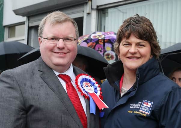 Jonathan Craig pictured with party leader Arlene Foster in Lisburn recently