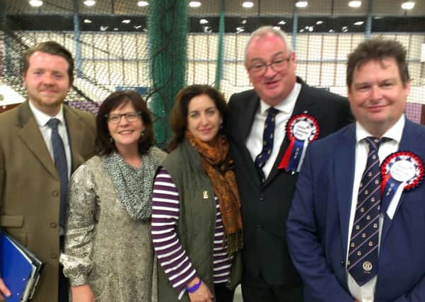 UUP man Steve Aiken (second from right) with his wife Beth and members of his election team.