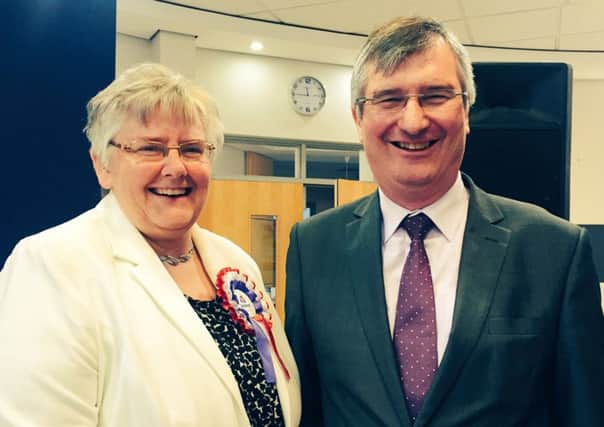 UUP's Rosemary Barton with MP Tom Elliott