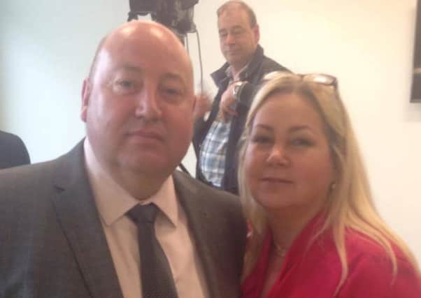 Adrian McQuillan MLA with his wife Patricia at the count centre
