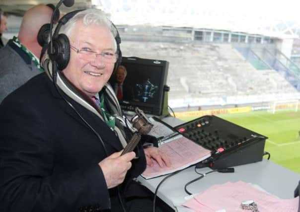 Veteran sports broadcaster Jackie Fullerton was given a fond farewell for his final match commentary on Saturday>
