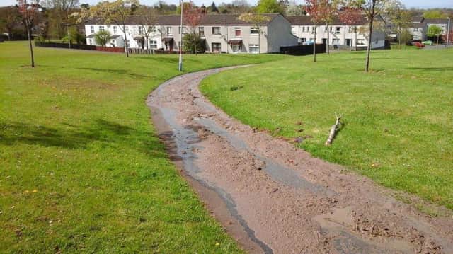 The sewage spill at Altmore Gardens in Antrim.