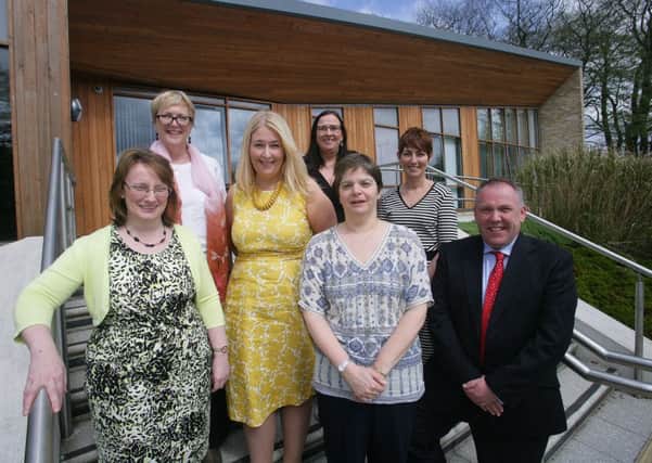 Pictured at The Rowan, Northern Irelands Sexual Assault Referral Centre, to mark the third year of delivering services to victims of sexual assault are Dr Alison Livingstone, Northern Trust Consultant Paediatrician; Marie Roulston, Northern Trust Executive Director of Social Work; Karen Douglas, Service Manager for The Rowan; Dr Olive Buckley, Clinical Director for The Rowan; Koulla Yiasouma, Northern Ireland Commissioner for Children and Young People; Inspector Anne Marks and Detective Chief Inspector Stevie Wilson, Police Service of Northern Ireland