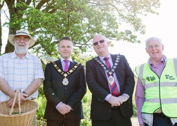 Pictured at the launch of 'Wild About Food' are Dermot Hughes, Cllr Thomas Hogg, Cllr Billy Ashe and Richard Wallace. INNT 20-500CON