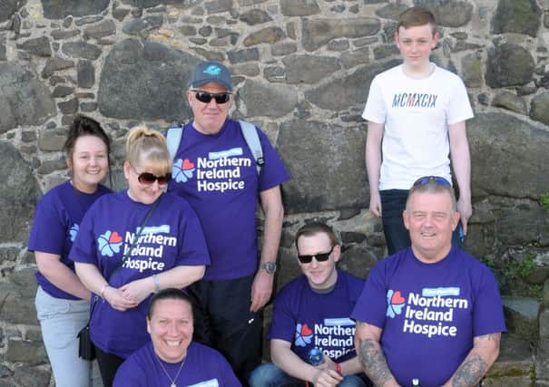 Friends and family of the late Alan Hamilton taking part in the hospice walk in Alans memory. INCT 20-206-AM