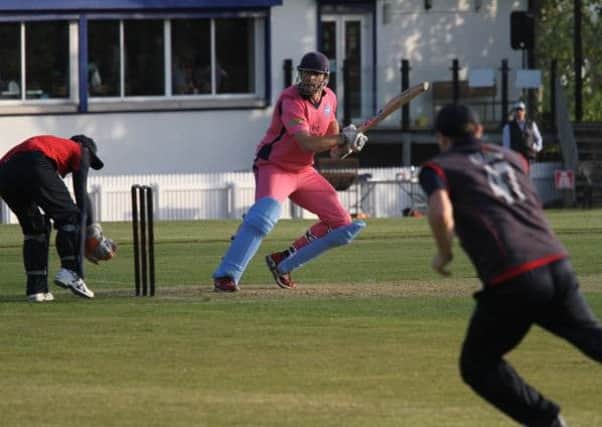 Carrick's Ryan Eagleson scored 49 off 24 in Friday's T20 Cup win over Derriaghy.  INLT 20-919-CON Photo: Ian Johnston / CricketEurope