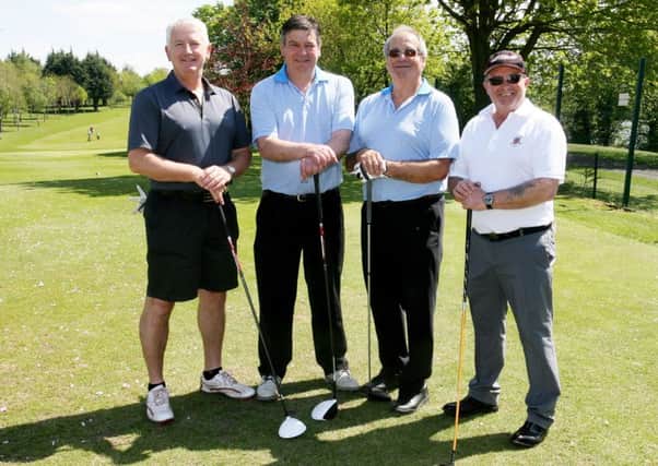 Peter Devlin, Tom Douglas, Ivan Hanak and Mark O'Neill ready for a round at Lurgan Golf Club. INLM20-617AM