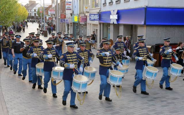 Lambeg Orange and Blue Flute Band pictured taking part in the Festival of Marching Bands in Lisburn city centre on Friday 13th May.